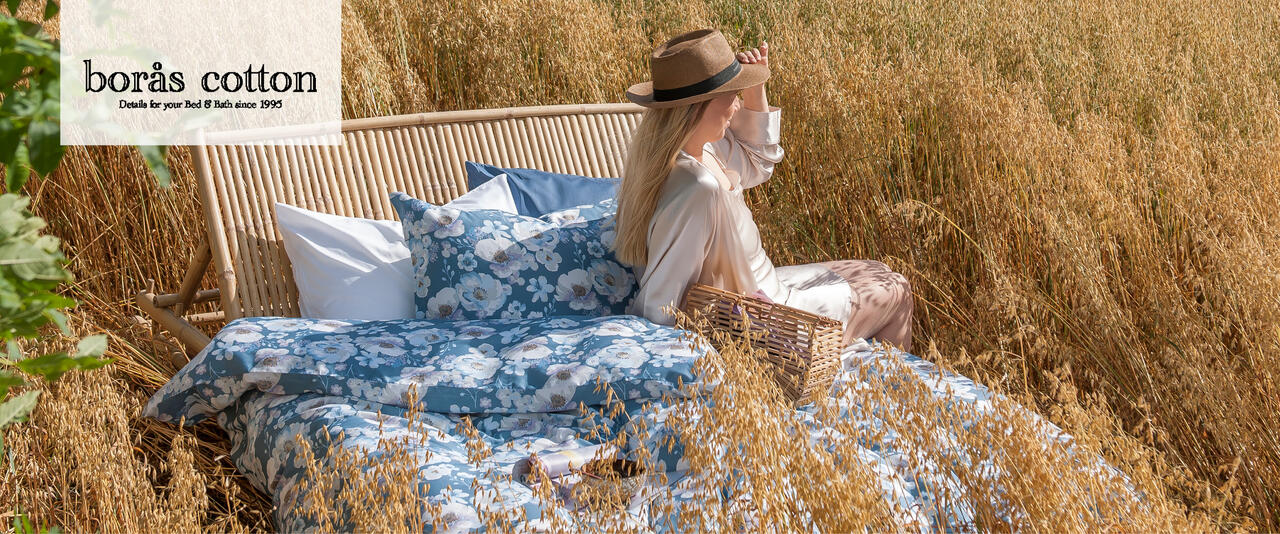 Borås Cotton blått sengesett Adria i sateng